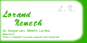 lorand nemeth business card
